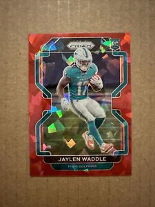 Jaylen Waddle 2021 Prizm Red Cracked Ice Prizm Rookie RC #338 Dolphins