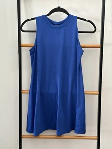Amy Byer Dress Large 14 Blue High Neck Knit Stretch Pull On Sleeveless - Picture 1 of 3
