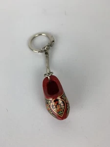 Vintage Wooden Shoe Keyring Holland Shoe - Picture 1 of 8