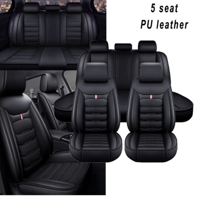 For Toyota Highlander Car Seat Covers Full Set PU Leather Front Rear Cushion Pad Foto 1 de 4