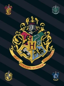 Harry Potter Hogwarts Coat of Arms Fleece Blanket 100 x 140 cm - Picture 1 of 1