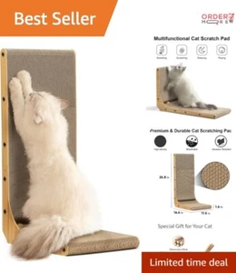 Large Indoor Cat Scratch Pad - Wall Mounted Scratching Lounge with Extra Toy - Picture 1 of 11