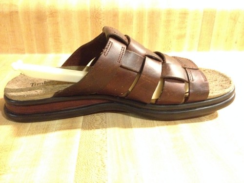 Sandali da pescatore Timberland donna 7 5 m in pelle intrecciata marrone punta aperta