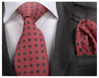 Italian Designer MILANO EXCLUSIVE Burgundy Dark Red Silk Tie (& Hanky)