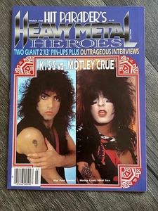 KISS Magazine Heavy Metal Heroes Kiss vs Motley Crue w/ Kiss Poster Vintage Kiss - Picture 1 of 3