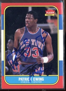 Patrick Ewing New York Knicks Autogrammkarte HOF 88 1986 Fleer Premier #32 - Bild 1 von 2