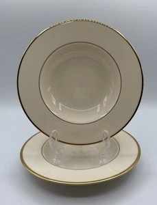 2 Lenox Porzellan Mansfield Goldrand Suppenschüsseln 8 3/8" - Bild 1 von 5
