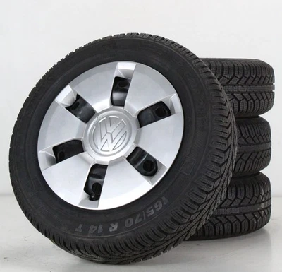 VW UP 1S Winterräder Felgen 14 Zoll Stahlfelgen mit Radkappen 1S0601027G - Bild 1 von 4