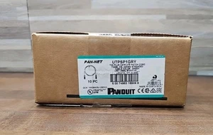 NIB NEW SEALED BOX OF 10 PANDUIT UTPSP1GRY CAT6 UTP 24AWG GREEN 1FT PATCH CORD  - Picture 1 of 5