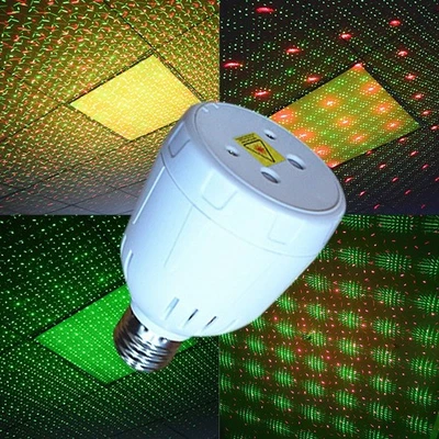 NEW LED E27 Screw Motion Party Stage Laser Lamp LED Bulb Light Stars Pattern - Image 1 of 4