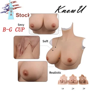Realistic Silicone Breast Plate - Adhesive Fake Boobs for Transgender & Cosplay - Picture 1 of 40
