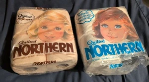 Menge 2 Vintage gesteppt NORTHERN Bad Seiden Toilettenpapier Farbe Requisite für TV - Bild 1 von 2