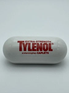 Vintage extra stark Tylenol Kapsel Porzellan Briefbeschwerer A2 Vintage 4" lang - Bild 1 von 5