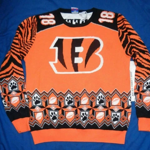 A.J. Green Cincinnati Bengals NFL Ugly Player Sweater Forever Collectibles XL Cover