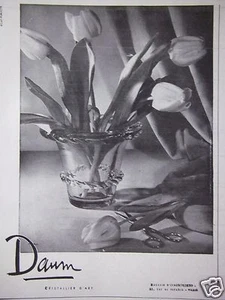 WERBUNG 1948 DAUM KRISTALLIER D'ART - LE VASE CISELÉ - ADVERTISING - Bild 1 von 1