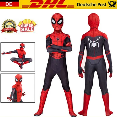 MARKENLOS Spiderman Kostüm Kinder Erwachsene Superheld Cosplay Karneval Jumpsuit Outfit DE