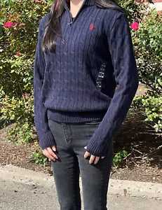 NEW Polo Ralph Lauren Boys Cable-Knit Cotton Quarter-Zip Sweater - Picture 1 of 15