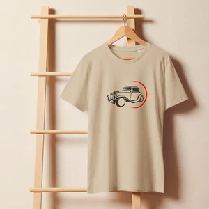 Camiseta unisex orgánica luz media con estampado Vitage Car - Imagen 1 de 12