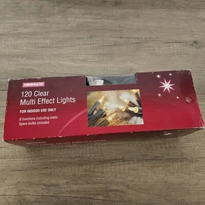 Vintage Christmas Lights 120 Indoor Boxed Clear Multi Function Push In Bulbs - Picture 1 of 4