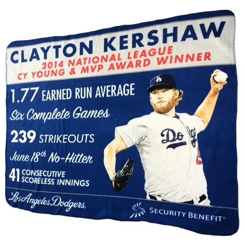 Los Angeles Dodgers Stadium Giveaway Throw Blanket Clayton kershaw 60"x47" Cover