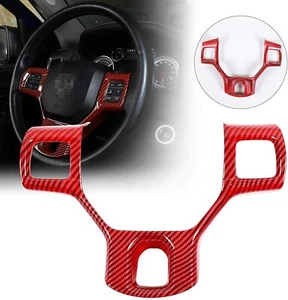 1x Biseles decorativos de cubierta de volante para Dodge Ram 2010-17 rojo fibra de carbono - Imagen 1 de 7