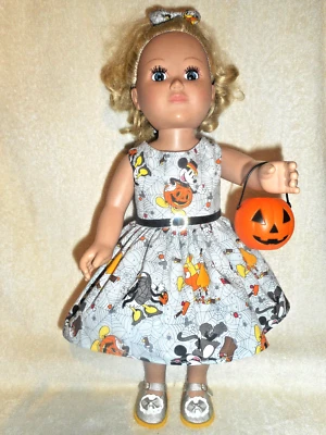 Roupas de boneca 18" serve para boneca AG-Halloween-Mickey Mouse vestido, sapatos, arco, abóbora - Imagem 1 de 4