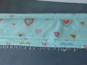 Roman Blind Liberty fabric 48w x 48d ins aqua blue with pink heart motif (B) - Picture 1 of 4