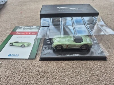 Atlas Éditions 1/43 Jaguar C Type Vert Clair Miniature Voiture Classique Jag - Photo 1/4