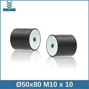 C Ø50x80 M10 x 10 NK 75° Shore Gummi Metall Puffer Silentblock - Picture 1 of 2