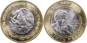 Mexico. Coin 20 pesos. 2010 (Bi-Metallic KM#943. Unc) Octavio Paz - Picture 1 of 3