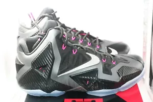 Nike Lebron XI Miami Nights DS Size 10.5 Black Pink Foil Lakers Lebron James - Picture 1 of 11