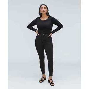 NWT Everlane The Curvy Way-High Skinny Jean Organic Cotton Size 25 Black A1 - Picture 1 of 8