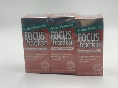 Paquete de 3 suplementos dietéticos Focus Factor VISION FORMULA LUTEIN Zeaxanthum Foto 1 de 3