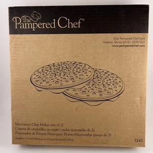 Pampered Chef Microwave Chip Maker (set of 2) #1241 With Rings Instructions Box - Picture 1 of 15