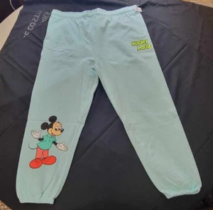Disney Womans Mickey Mouse Sweatpants / Joggers Mint Green Size XL - Picture 1 of 8