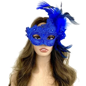 Masquerade Party Mask Feather Venetian Halloween Mardi Gras Costumes Ball Masks - Picture 1 of 34