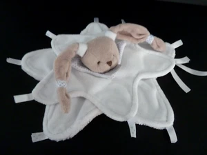 *. DOUDOU ET COMPAGNIE LAPIN plat Céleste blanc beige étoile ruban DC2398 TTBE - Imagen 1 de 7