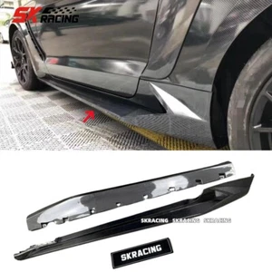For Ford Mustang 2015-2023 Real Carbon Fiber Bodykits Side Skirts Extension Lip - Picture 1 of 20
