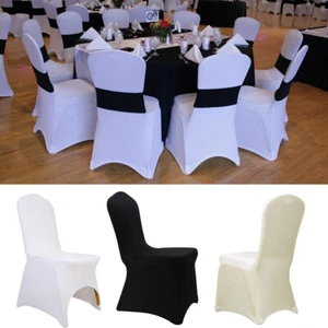 10-100x Exquisita Cubierta de Silla de Boda Banquete Fiesta Elástica y Extraíble 3 Colores - Imagen 1 de 14