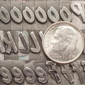 Vintage Metall Buchdruck Druck Typ 36pt Flash Fett KAPPEN C50 6# - Bild 1 von 4