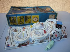 rare jeu electrique "olympia slalom" de biller,boite,moteur et poignée ok,schuco