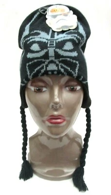 Disney Kid's Black with Darth Vader Face Knitted Laplander Beanie Hat-Brand New! - Image 1 of 2