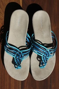Women's Croft & Barrow Kohl's RN#73277 Blue Multi Sandals-Size 9.5/Medium Width - Picture 1 of 8
