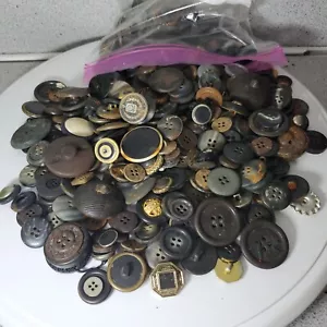 1 lb black buttons all types- cute various basic victorian mcm goth punk oddity - Picture 1 of 7