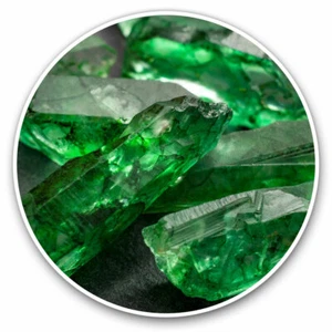 2 x Vinyl Stickers 10cm - Green Emerald Stone Uncut Cool Gift #3328 - Picture 1 of 9