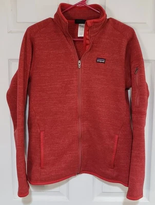 PATAGONIA Manga Larga Mujer 1/4 Cremallera MEJOR SUÉTER Sudadera Chaqueta Roja Talla M Foto 1 de 4