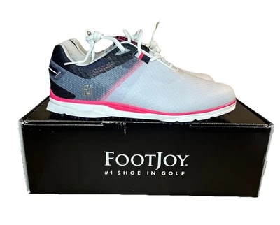 FootJoy Women's Pro SL Sport Golf Shoes White/Navy/Pink - Size 9 - Image 1 of 4