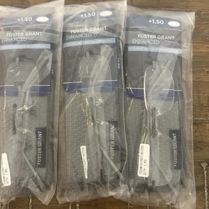 Foster Grant Herren Lesebrille 1,50 leichtes Aluminiumgestell 3 Paar & Etuis - Bild 1 von 5