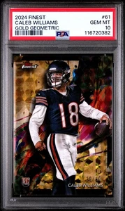 2024 Caleb Williams Topps Chrome Finest PSA 10 Rookie RC GOLD Geometric /50 SSP - Picture 1 of 2