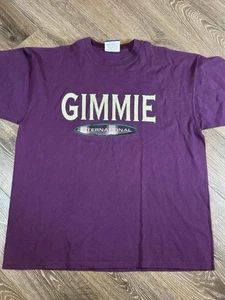 Vintage 90s Gimme International Shirt M/L Purple Baggy Boxy - Bild 1 von 6